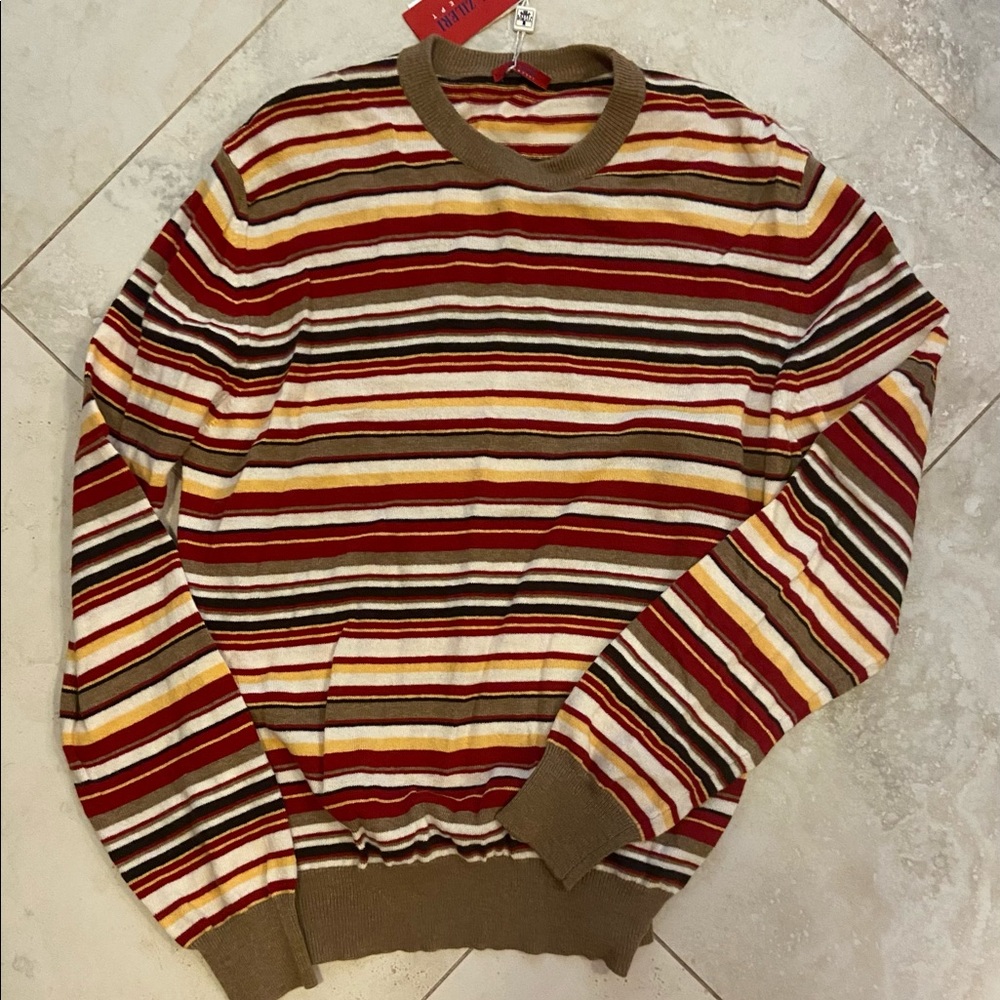 Pal Zileri Mens Striped Wool Sweater